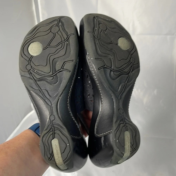 JBU Monica Black Peep Toe Slingback Clogs Adventure On Cutout Size 6.5M - Picture 9 of 14